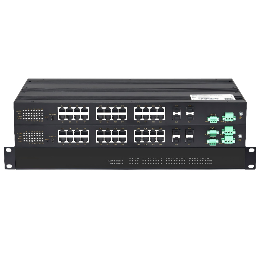 二層全國產千兆4光24電網管型機架式工業(yè)